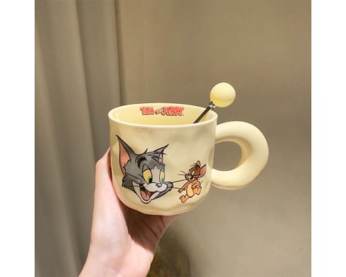 Tom ve Jerry Kaşıklı Kupa Bardak