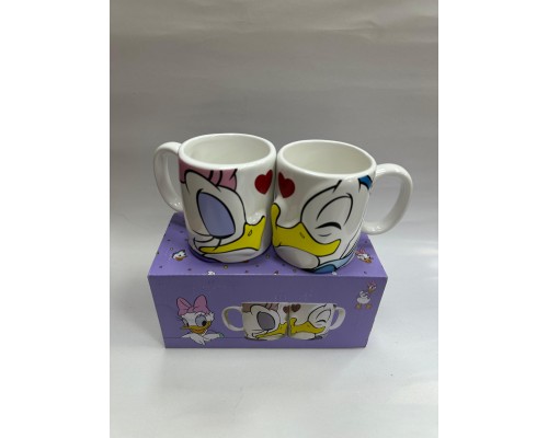Donald Ve Daisy Duck 2'Li Öpüşen Çift Kupa Bardak Seti