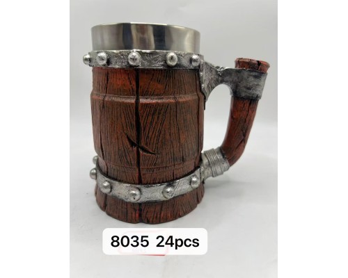 Büyük Boy Çatlak Fıçı Temalı Çelik Kupa Kod 8035