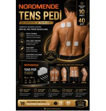 10 Paket 40 Adet Nordmende TENS Pedi 5×5 cm Kablolu Elektrot Ped – Yumuşak ve Esnek Medikal Ped