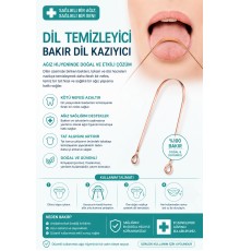 NORDMENDE Bakır Dil Temizleme Aparatı – Dil Temizleyici – Ağız Bakım Aparatı – Dil Kazıyıcı – Metal Dil Temizleme Ekipmanı