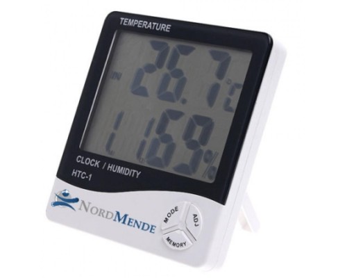 Nordmende Dijital Termometre Nem Ölçer Saat Alarm Özellikli LCD Ekran İç Mekan Sıcaklık Göstergesi