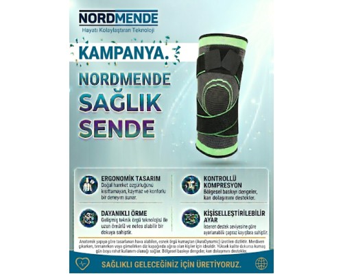NORDMENDE Örgü Dizlik | Kontrollü Kompresyonlu Diz Destekleyici