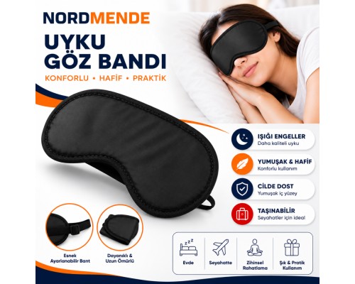 NORDMENDE Uyku Göz Bandı | Premium Işık Geçirmez Göz Maskesi