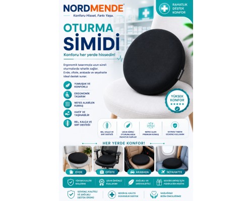 Ortopedik Oturma Simidi Koltuk Minderi – Kuyruk Sokumu Destekli Yuvarlak Oturma Yastığı