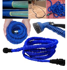 30 Metre Uzayan Bahçe Sulama Araç Yıkama Hortumu 7 Kademeli Başlık Tabanca