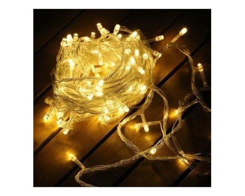 Yılbaşı Aydınlatması 100 LED Perde Hortum Sıcak Beyaz Işık - 10 Metre Dekoratif Şeffaf Kablolu Süs Yılbaşı Aydınlatması 100 LED Perde Hortum Sıcak Beyaz Işık - 10 Metre Dekoratif Şeffaf Kablolu Süs