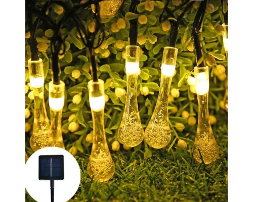 10 Led 2 Metre Sarı Kristal Su Damlası Güneş Enerjili Led Işık Solar Bahçe Ağaç Lamba Aydınlatması 10 Led 2 Metre Sarı Kristal Su Damlası Güneş Enerjili Led Işık Solar Bahçe Ağaç Lamba Aydınlatması