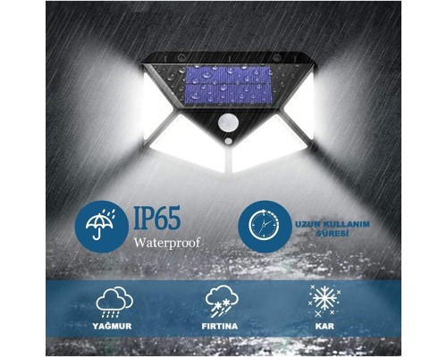 100 Led DIŞ Mekan Solar Aydınlatma Fotoselli Solar Lamba Hareket Sensörlü 100 Led DIŞ Mekan Solar Aydınlatma Fotoselli Solar Lamba Hareket Sensörlü