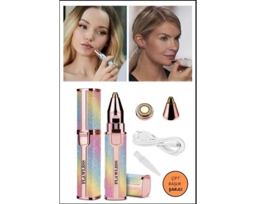 Çift Başlıklı Epilasyon Yüz Çene Işıklı Kıl Tüy Alma Mini Cep Epilasyonu Simli