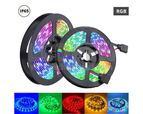 Rgb Şerit 5 Metre 16 Renkli Kumandalı Adaptörlü Çift Taraflı Bant