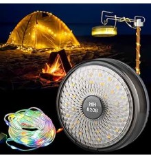 Şarjlı 10 Metre Ledli Şarj Göstergeli 8 Işık Modlu Hareketli Ve Flaşör Modlu Kamp Lambası Led Işık