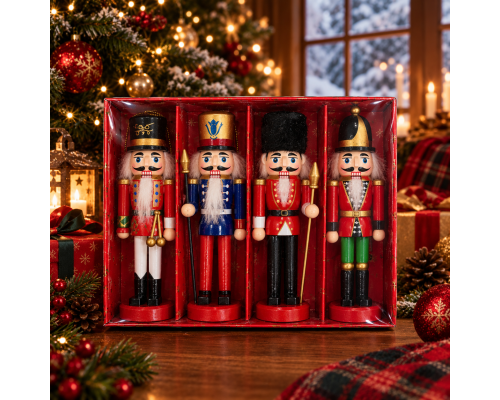 Kurşun Asker Ahşap Dekoratif Eşya (4’lü Set-13cm)