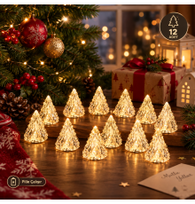 Dekoratif Yılbaşı Çam Ağacı Şekilli Led Lamba 12'li Paket