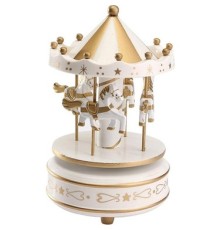 Atlı Karınca Müzik Kutusu Gold-Beyaz Renk MZ-417