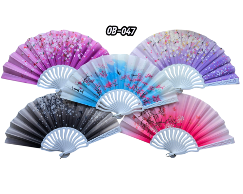 Plastik Kumaş Yelpaze 12'li Karışık OB-047