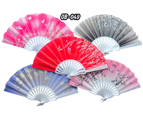 Plastik Kumaş Yelpaze 12'li Karışık OB-049