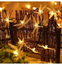 7m 30 Led Yusufçuk Kuşu 8 Fonksiyonlu Solar Panelli-Gün Işığı