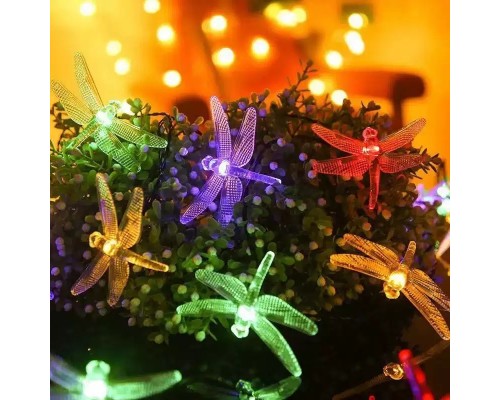 7m 30 Led Yusufçuk Kuşu 8 Fonksiyonlu Solar Panelli-RGB