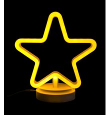 Neon Işıklı Yıldız Masa Gece Lambası Pil+Usb