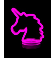 Neon Işıklı Unicorn Masa Gece Lambası Pil+Usb