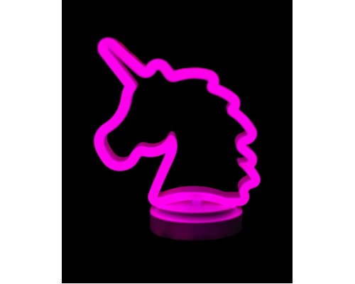 Neon Işıklı Unicorn Masa Gece Lambası Pil+Usb Neon Işıklı Unicorn Masa Gece Lambası Pil+Usb