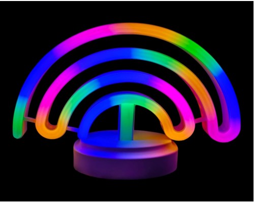 Neon Işıklı Gökkuşağı Masa Gece Lambası Pil+Usb