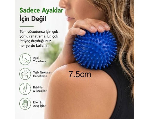 El-Ayak-Vücut İçin Duyu Uyarıcı Dikenli Masaj Topu-7.5cm