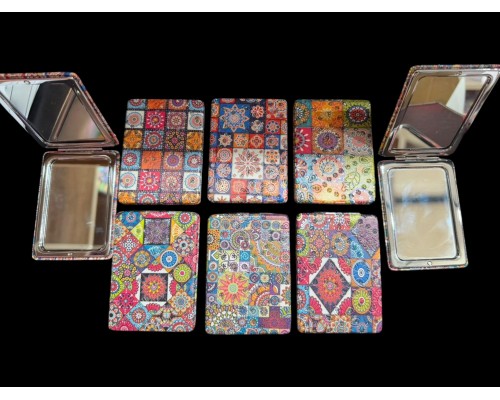 12'li Büyüteçli Dikdörtgen Cep Aynası MZ