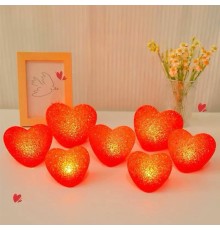 Led Işıklı Kırmızı Kalp Gece Lambası