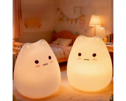 Kedi Şekilli Renk Değiştirebilen Dokunmatik Gece Lambası MZ-N30