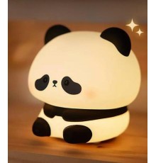 RGB Işıklı Dokunmatik Panda Gece Lambası Silikon Yumuşak Malzeme, Renk Değiştiren Çocuk Gece  Lambası