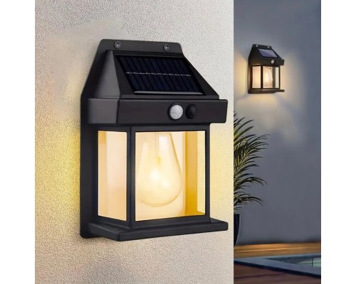 Güneş Enerjili Solar Duvar Lambası Rustik Ampul-Gün Işığı MZ-800