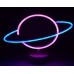 Neon Işıklı Satürn Lamba Pil+Usb MZ-503
