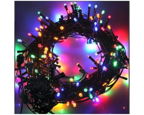 10m 100 Led Boncuk Lamba RGB Işık Siyah Kablo MZ-18-10