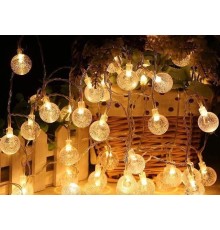 5m 28 Led Kristal Top Gün Işığı Şeffaf Kablo Fişli Eklemeli MZ-18-14