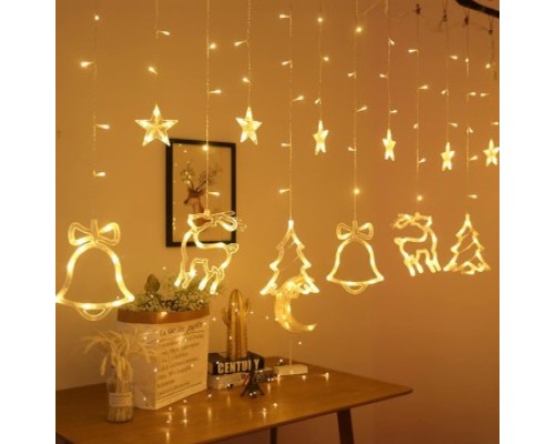 3m 6 Sıra Şekilli Perde Led Işık Gün Işığı MZ-16-11