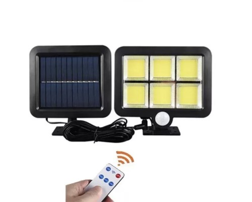 120 Cob Led Solar Panelli 3 Modlu Duvar Lambası Uzaktan Kumandalı MZ-302K