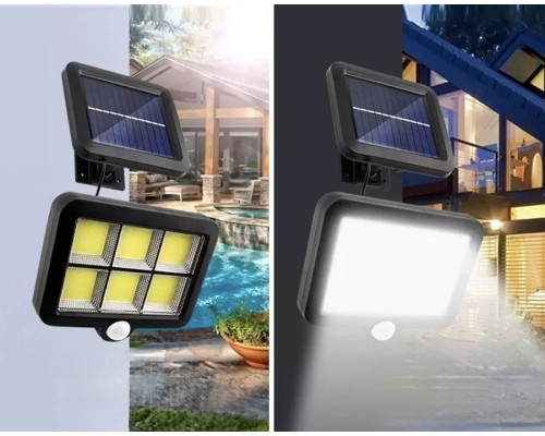 120 Cob Led Solar Panelli 3 Modlu Duvar Lambası Uzaktan Kumandalı MZ-302K