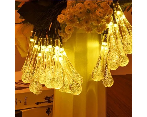 7m 50 Led Damla 8 Fonksiyonlu Solar Panelli-Gün Işığı