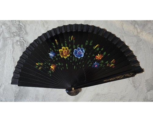 Bambu Çift Taraflı Siyah Yelpaze 12'li Paket
