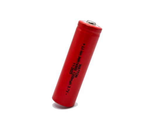Watton WT-14500 1200mAh 3.7V Li-ion Şarj Edilebilir Pil - Kırmızı