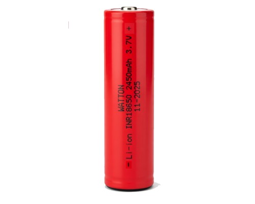 Watton INR 18650 2450mAh 3.7V Li-ion Şarj Edilebilir Pil - Kırmızı