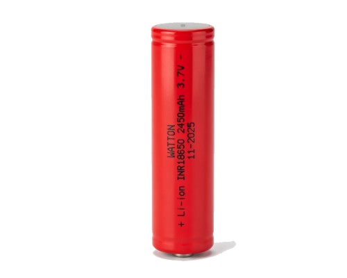 Watton INR 18650 2450mAh 3.7V Li-ion Şarj Edilebilir Pil - Kırmızı