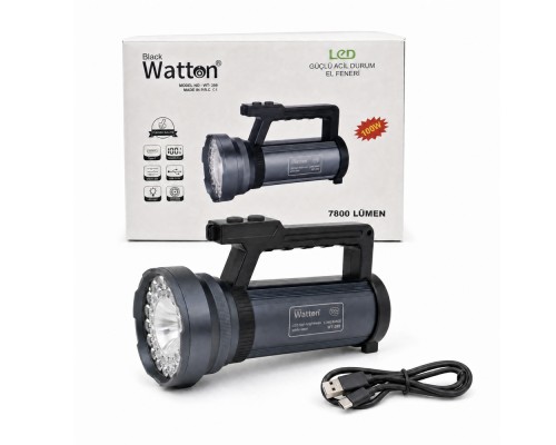 100W IŞIK GÜCÜNDE 7800 LÜMEN ŞARJLI GÜVENLİK FENERİ WT-399