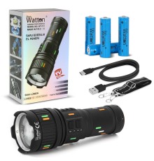 5000 LÜMEN CREE TG LED ŞARJ GÖSTERGELİ EL FENERİ WATTON WT-731
