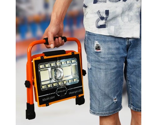 Watton WT-734 P70 LED Solar Panel Şarjlı Taşınabilir Projektör (176 SMD + Yan LED)