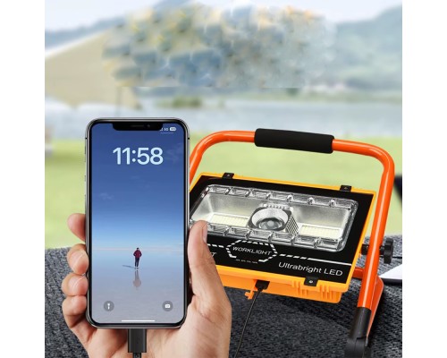 Watton WT-734 P70 LED Solar Panel Şarjlı Taşınabilir Projektör (176 SMD + Yan LED)