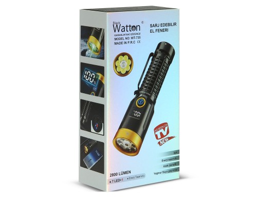 2800 LÜMEN ÖZEL SERİ YEŞİL LAZER ÖZELLİKLİ MIKNATISLI WATTON WT-735