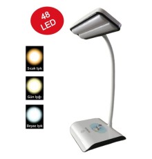  Şarjlı 48 Led  PS-1937 Çalışma Okuma Işığı Kademeli Masa Lambası 